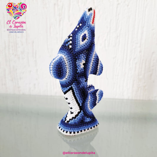 Nierika del Océano "Delfín Huichol Azul"