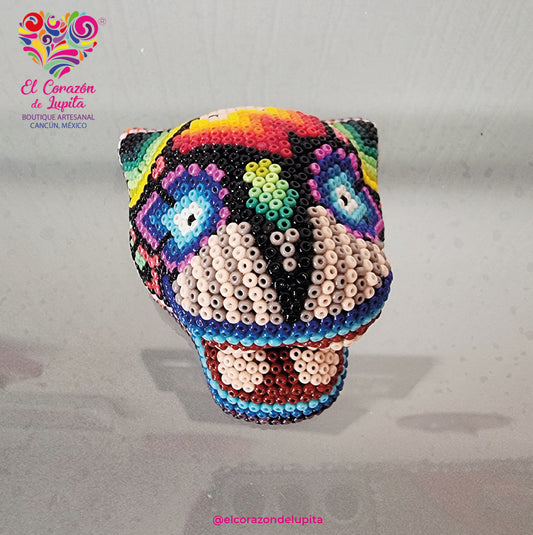 🐆 Jaguar Huichol — Fuerza en Colores Ancestrales